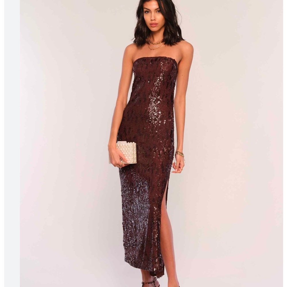 HEARTLOOM SEQUINE BURGUNDY DRESS